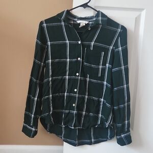 Green Checkered Button Down Shirt
